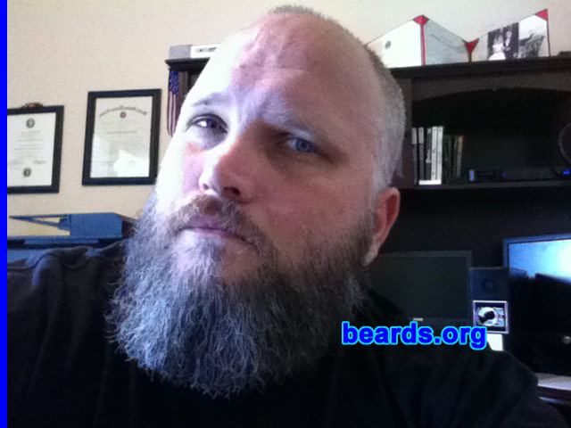 Bobby E.
Bearded since: 2011. I am an occasional or seasonal beard grower.

Comments:
Why did I grow my beard? I have a teenage daughter. I need for the boys to think twice about what I might be capable of.

How do I feel about my beard? My beard is awesome, but not so good for eating anything.
Keywords: full_beard