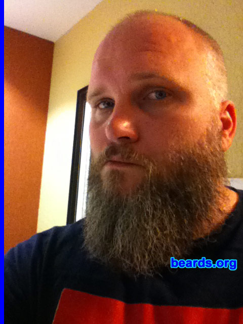 Bobby E.
Bearded since: 2011. I am an occasional or seasonal beard grower.

Comments:
Why did I grow my beard? I have a teenage daughter. I need for the boys to think twice about what I might be capable of.

How do I feel about my beard? My beard is awesome, but not so good for eating anything.
Keywords: full_beard