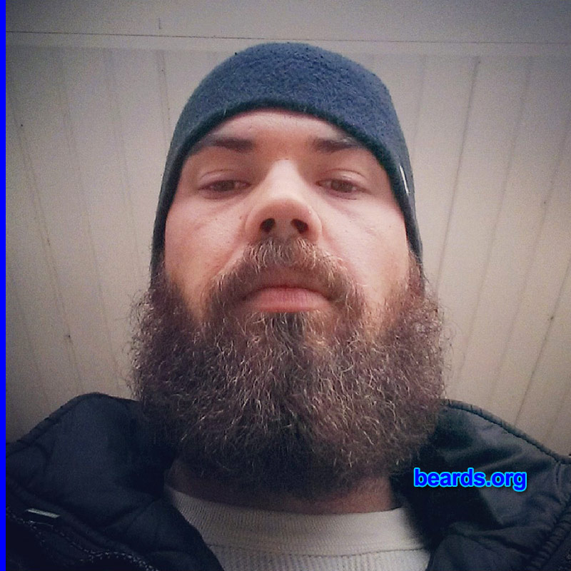 Brad
Bearded since: 2008. I am a dedicated, permanent beard grower.

Comments:
Why did I grow my beard? I started growing my beard at first because it looked good.  But now I have learned that it is an honor to grow my beard. It feels natural.

How do I feel about my beard? Great.
Keywords: full_beard