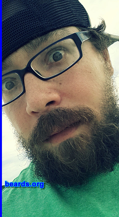 Dustin H.
Bearded since: 2013. I am an experimental beard grower.

Comments:
Why did I grow myb eard? Always wanted a full beard but work has always been in the way. Recently became self employed and decided now was the time!

How do I feel about my beard? Happy!, So far it's all I have expected. Excited to see how it turns out in a few months.
Keywords: full_beard