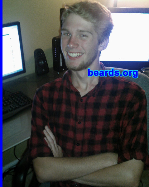 Evan
Bearded since: 2011. I am an experimental beard grower.

Comments:
Well, I always felt like I should grow my beard because I thought it would attract a lot of women and would reflect my manliness.

How do I feel about my beard? I feel like it's pretty terrible.
