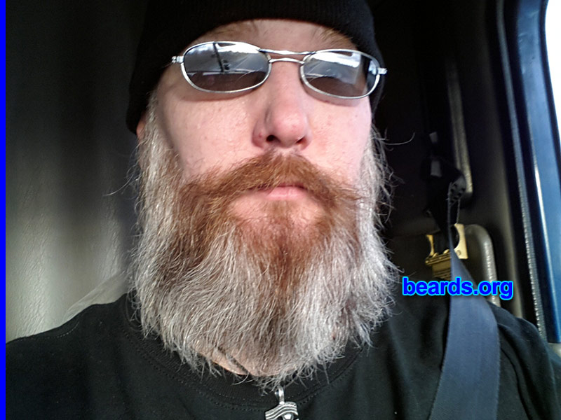 Eric T.
Bearded since: 2009. I am a dedicated, permanent beard grower.

Comments:
Why did I grow my beard? To keep the cold winter wind off my face.
Keywords: full_beard