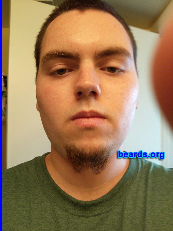 Grant M.
Bearded since: age fifteen.  I am an experimental beard grower.

Comments:
Why did I grow my beard? To be a man.

How do I feel about my beard? I love it.
Keywords: goatee_only
