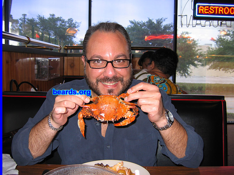 Javier L.
Bearded since: 1989.  I am an occasional or seasonal beard grower.

Comments:
I grew my beard because I was initially inspired by the character of Commander William Riker, portrayed by actor Jonathan Frakes, on "Star Trek: The Next Generation".

How do I feel about my beard? It suits my character. I'm an academic at heart and by trade. So, my beard goes nicely with my glasses and the shelves upon shelves of books I'm constantly surrounded by.
Keywords: full_beard