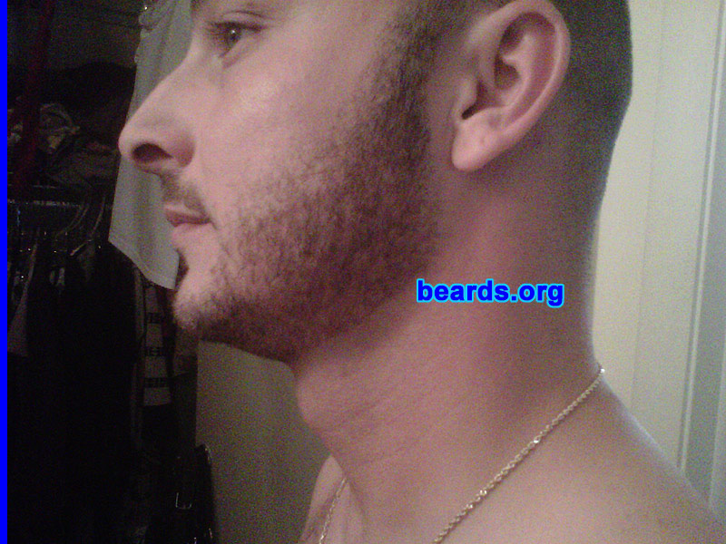 Jim P.
Bearded since: 2010.  I am an experimental beard grower.

Comments:
As I hit my mid thirties, I decided it was time for a change. I have always liked full beards and never attempted to grow one until right before Thanksgiving 2010.

How do I feel about my beard? At first I was not too sure about it.  But as the weeks passed, I really started to like it. I'm four weeks into it right now and the coverage is really good. My wife loves it and I have gotten lots of positive feedback from people. I even had my first "can I touch it?" It's been a wonderful experience. And I look forward to remaining bearded.
Keywords: stubble full_beard