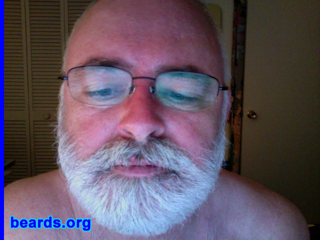 Keith
Bearded since: age eighteen.  I am an occasional or seasonal beard grower.

Comments:
I grew my beard because my beard was so heavy, I had to shave twice a day if I wanted to go out in the evening.

How do I feel about my beard?  As it went from a very dark beard to a splotchy mess of gray and black, I shaved it off. Once it became more evenly gray, and I no longer looked like a beagle, I grew it back. Then I would shave it off to look younger. The last time I did it, though, I DIDN'T look any younger! GROW IT BACK NOW!  :)
Keywords: full_beard