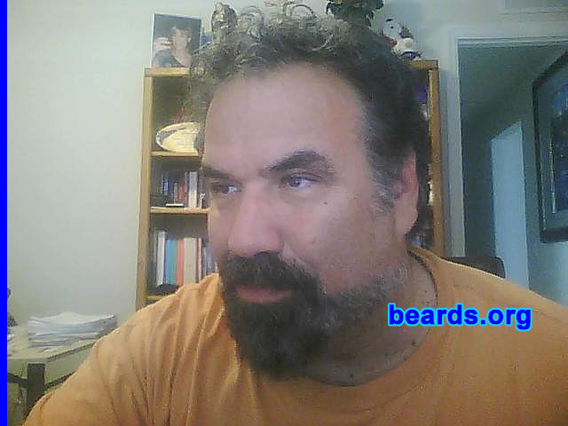 Stephen
Bearded since: 2001.  I am an experimental beard grower.

Comments:
I grew my beard because it's fun to change my appearance every few months or so.

How do I feel about my beard? I'm going to see how it looks longer.  I'm not sure about the side wings that are gray and shorter than the rest.
Keywords: goatee_mustache