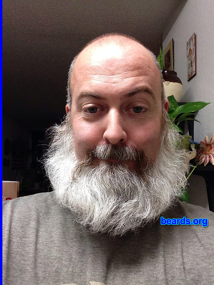 Sean J.
Bearded since: Always. I am a dedicated, permanent beard grower.

Comments:
Why did I grow my beard? My beard is part of me... Enjoy.

How do I feel about my beard? I love my beard. I wish it still had the color it once had.  But I love this big gray beard.
Keywords: full_beard