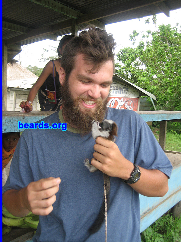 Cory F.
Bearded since: 2006.  I am an occasional or seasonal beard grower.

Comments:
I had to shave every day for four years while serving in the Army. Once I got out, it was on like long johns.

How do I feel about my beard?  Since getting out of the Army I have done two styles: colossal manbeard, and my own invention, the chohawk (chin+mohawk). I love my beard, but I am about to start paramedic training and have to shave again. It sucks. My wife is sad, too. She can't get enough of my beard!
Keywords: full_beard