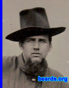 Chris H.
Bearded since: 1998.  I am a dedicated, permanent beard grower.

Comments:
Why: I'm a Civil War reenactor and enthusiast and it really adds to the historical experience when I'm in character.

How do I feel about my beard? I love my beard! Yes, the pics are of me.
Keywords: goatee_only