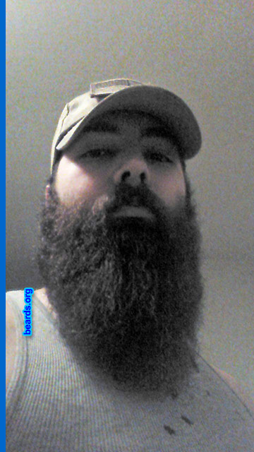 Nick
Bearded since: 2013. I am an experimental beard grower.

Comments:
Why did I grow my beard? I got out of the Army in 2012 and grew a goatee. Out of the blue, I decided to grow the full beard in January of 2013.

How do I feel about my beard? I absolutely love my beard, as do my daughter and all my friends. But unfortunately, my wife hates it.
Keywords: full_beard