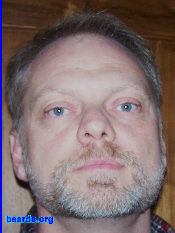 Robb K.
Bearded since: September, 2008.  I am an occasional or seasonal beard grower.

Comments:
Men have been emasculated in much of society and growing a beard is one way of stating our manhood!

How do I feel about my beard?  I envy some of the fellows that have beards that lay down. Mine sticks straight out so I trim it to a 1/4 inch.
Keywords: full_beard