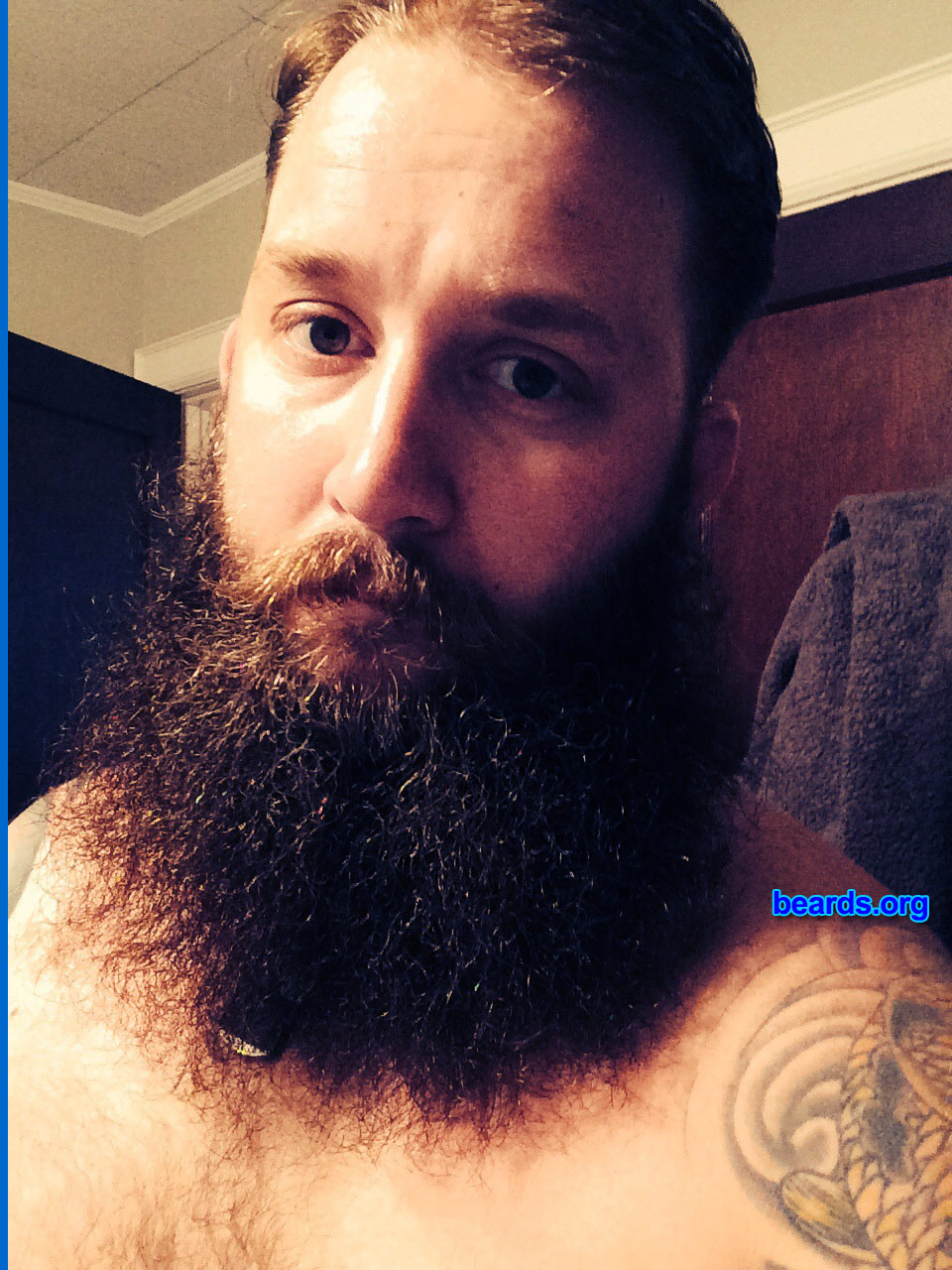 Stephen
Bearded since: 2011. I am a dedicated, permanent beard grower.

Comments:
Why did I grow my beard? After I got out of the military I figured I'd let it grow as a "freedom beard" because I was sick of shaving twice a day! It's here to stay, though! Razors are expensive anyway.

How do I feel about my beard? I love it.
Keywords: full_beard