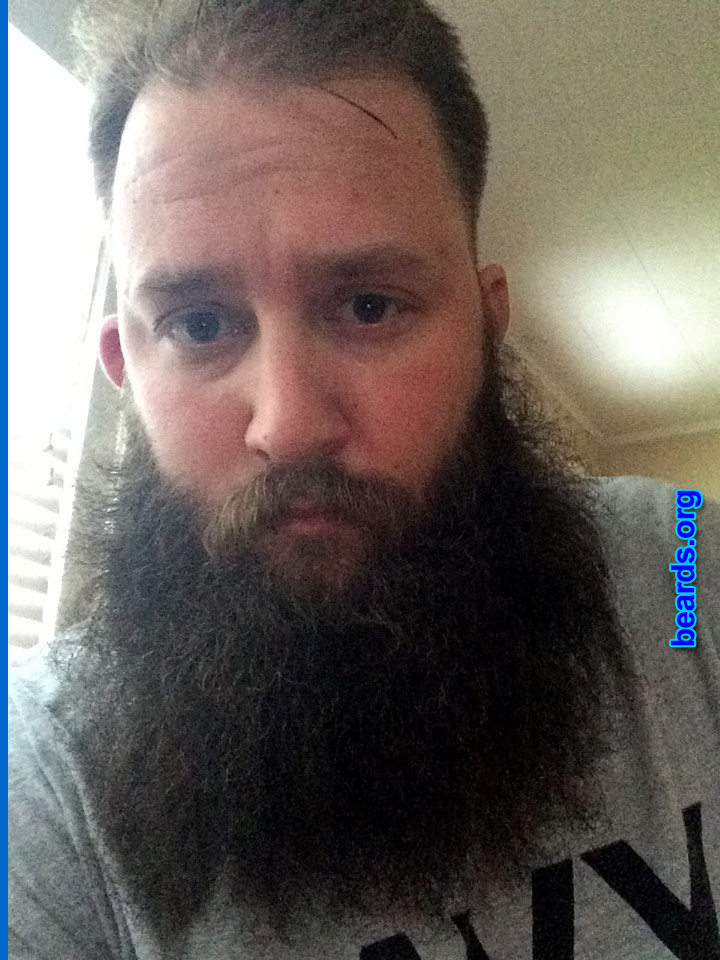 Stephen
Bearded since: 2011. I am a dedicated, permanent beard grower.

Comments:
Why did I grow my beard? After I got out of the military I figured I'd let it grow as a "freedom beard" because I was sick of shaving twice a day! It's here to stay, though! Razors are expensive anyway.

How do I feel about my beard? I love it.
Keywords: full_beard