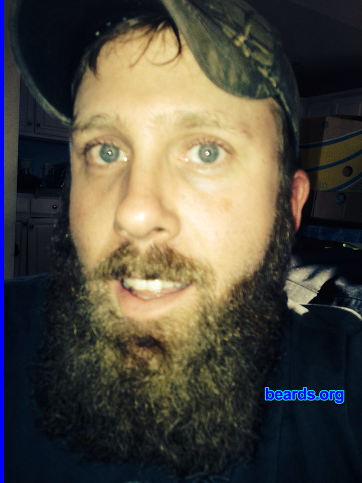 Todd S.
Bearded since: 2013. I am a dedicated, permanent beard grower.

Comments:
Why did I grow my beard? Had just gotten out of the military and thought to myself it's time to grow up a little!!

How do I feel about my beard? I love it.  There is nothing that I wouldn't do for my beard!! Plus my woman loves it!! It's a part of me.  It is me!!
Keywords: full_beard