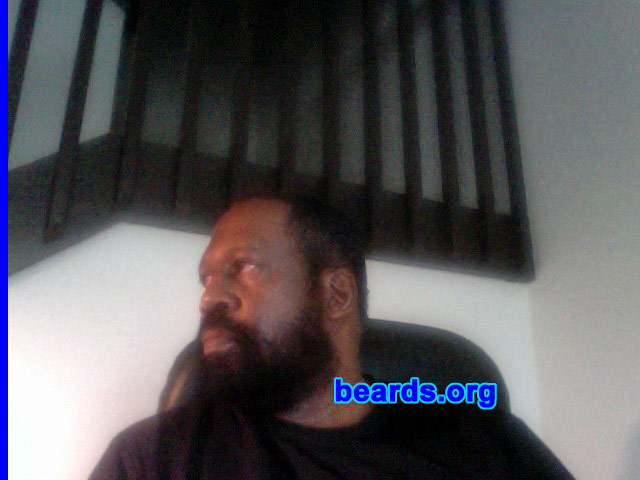 Yusef
Bearded since: August 2012.  I am an experimental beard grower.

Comments:
Why did I grow my beard? I simply hate shaving. The beard distinguishes a man from a woman. When I was clean shaven, I noticed the difference in how women behave towards me, as opposed to when I am wearing a beard. I get less arguments and less hassles from men and women when I am wearing my beard. Leviticus 19:27 ...ye shall not round the corners of thy head, neither shall thy mar the edges of thy beard. I think that says it all!

How do I feel about my beard? It's a part of my body. I will probably never shave again! Job or no job! I love the fact that I don't have to worry about cutting myself shaving. I love the effect my beard has on other people. I get all kinds of reactions. You can see the negative emotions in people's faces. It acts as a screen to filter out the people I wouldn't waste my time with in the first place. I love my beard!
Keywords: full_beard