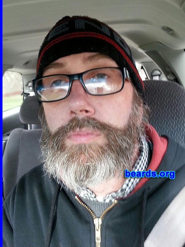 Marcus B.
Bearded since: 1987. I am a dedicated, permanent beard grower.

Comments:
Why did I grow my beard? I have always had some sort of facial hair, but I have never attempted to grow a long full beard.

How do I feel about my beard? I love my beard.  Some days are better than others (bad beard days). But overall I think it is awesome. I get to six months and I am going to name it!!!
Keywords: full_beard