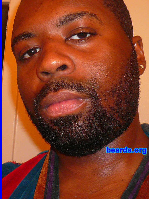 Christopher
Bearded since: 2007.  I am an experimental beard grower.

Comments:
My wife got me an electric razor for father's day.  A couple of days after using it, and having a baby smooth face, I began to experience inflammation of the skin. To let my face heal, I let my beard grow in. It has been seven weeks and counting...

How do I feel about my beard?  I love the look of my beard. I've never let it grow out like this before. The beard really gives me a "commanding", "macho" look. My wife loves it!
Keywords: full_beard