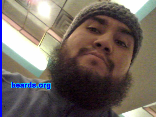 Carlos N.
Bearded since: 2012. I am an experimental beard grower.

Comments:
I grew my beard because I was always told that I couldn't grow one.

How do I feel about my beard? I love it.  Not planning on shaving for a couple of years.
Keywords: full_beard