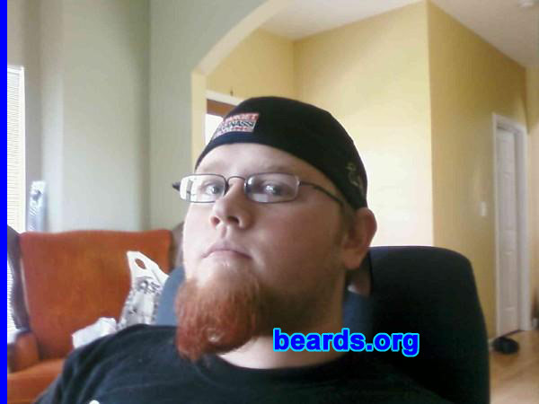 Travis
Bearded since: 2006.  I am a dedicated, permanent beard grower.

Comments:
I grew my beard because I have a baby face and it makes me look more masculine.

How do I feel about my beard?  I love it.  It gives me my own personality.
Keywords: goatee_only