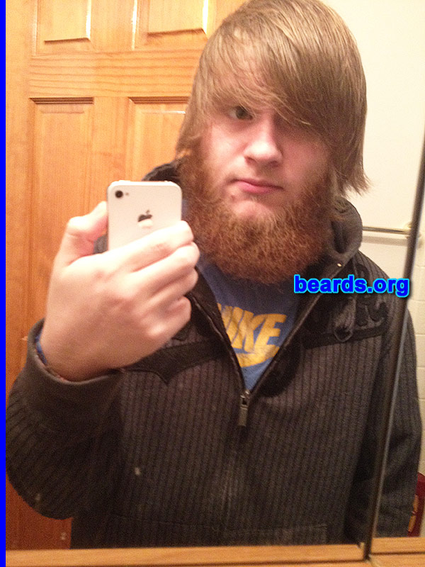 Ashton H.
Bearded since: 2012. I am an experimental beard grower.

Comments:
Why did I grow my beard? Because I was bored.

How do I feel about my beard? It's amazing. I don't want to shave for a long time. I feel it's pretty long for a sixteen year-old.
Keywords: chin_curtain