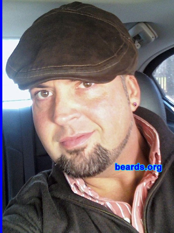 Brian B.
Bearded since: 2000.  I am an experimental beard grower.

Comments:
I grew my beard to see if I liked it and found that it defined my jaw and face. It's easy for a man to grow his beard and change the style, shape, etc... easier than his hair on his head.

How do I feel about my beard? I think it's cool. I get compliments on the shape all the time.
Keywords: goatee_only