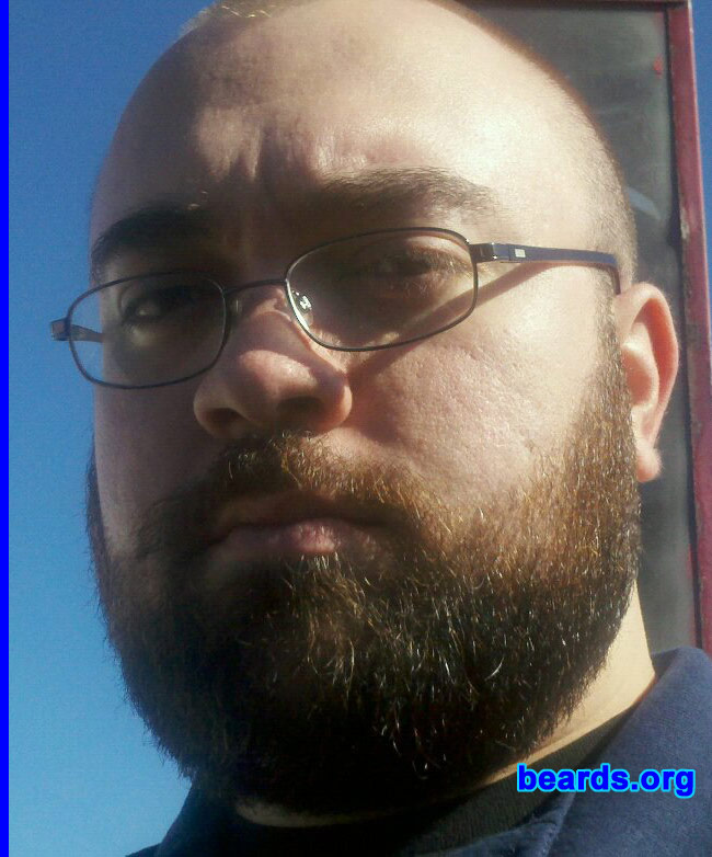 Kory
Bearded since: 2010. I am a dedicated, permanent beard grower.

Comments:
I grew my beard because I passionately hate shaving and I've always liked the look of a full beard.

How do I feel about my beard? I love it!
Keywords: full_beard