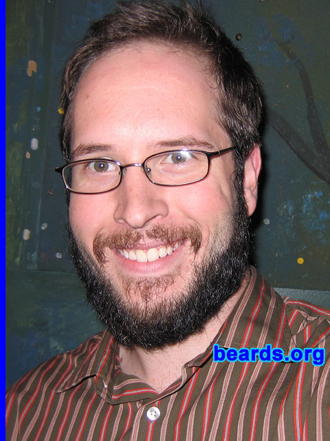 Rob Blumenthal
Bearded since: 2005. I am an experimental beard grower.

Comments:
I grew my beard to look a little older and more scholarly. I love it! 
Keywords: full_beard