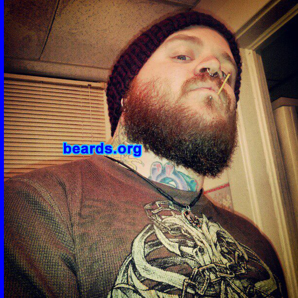 Ronnie J.
Bearded since: 2004. I am a dedicated, permanent beard grower.

Comments:
I always have some form of facial hair, usually a goatee. But now I've decided it is time to let the man come out and grow the beard to its full potential.

How do I feel about my beard? I love my beard. It is full and thick and loves to be played with and complimented.
Keywords: full_beard