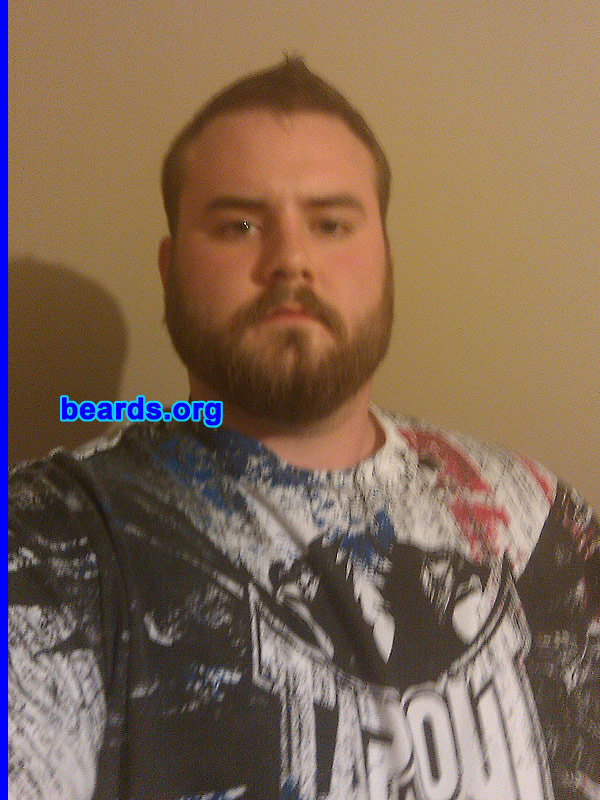 Benjamin P.
I am a dedicated, permanent beard grower.

Comments:
I grew my beard for a more masculine look! It squares my face up!

How do I feel about my beard? I love it! Mustache does not connect to goatee well and chin patch is thin, but overall growth is above average!
Keywords: full_beard