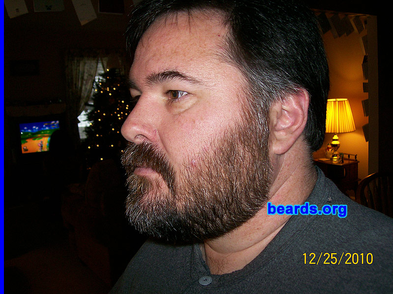 Larry B.
Bearded since: 2010.  I am an occasional or seasonal beard grower.

Comments:
I normally grow a beard in the winter.  But this website certainly encouraged me to grow a beard larger than I've grown before, just to see what it would look like. As you can see, I'm just a month into it now. Hopefully, I will have more pictures down the road...with a larger beard!

How do I feel about my beard?  I feel pretty good about my beard. I continually critique it, which I need to stop doing if I'm going to grow it any length of time. I feel like it could be thicker in some areas, but it is what it is. This site has encouraged me to grow the beard that I have and be proud of what I have. Your site keeps me from shaving my beard off when I think it's not "perfect". The next time I look in the mirror, I'm always glad I've kept it.
Keywords: full_beard
