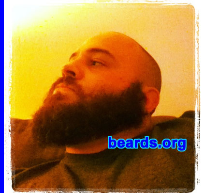 Melvin J.
Bearded since: 2012.  I am an experimental beard grower.

Comments:
Why did I grow my beard? Just got out of the Marine Corps after ten years of service and shaving and decided to grow a beard for the first time.

How do I feel about my beard? Love it!!!
Keywords: full_beard