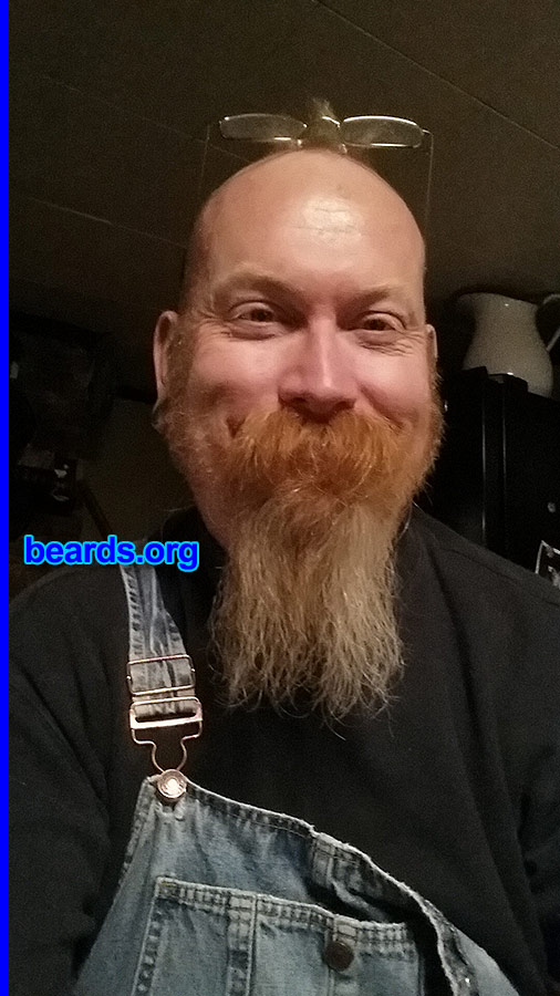 Mark
Bearded since: 1996. I am a dedicated, permanent beard grower.

Comments:
Why did I grow my beard? I grew my beard because it took over my face and added to my Bohemian character.

How do I feel about my beard? Love it.  It is part of who I am and how I am identified.
Keywords: goatee_mustache
