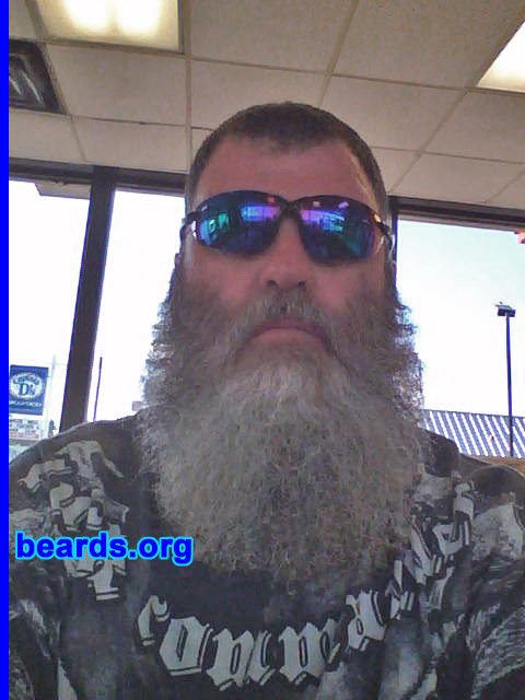 Cliff M.
Bearded since: 2010. I am an experimental beard grower.

Comments:
I've always been able to grow a good beard, but haven't grown one in about ten years. I started duck hunting a few years ago and figured I'd see how big of a beard I could grow.

How do I feel about my beard? I feel pretty good about it. I get some good and some bad comments. Some people at work would like me to cut it or trim it down a little.
Keywords: full_beard