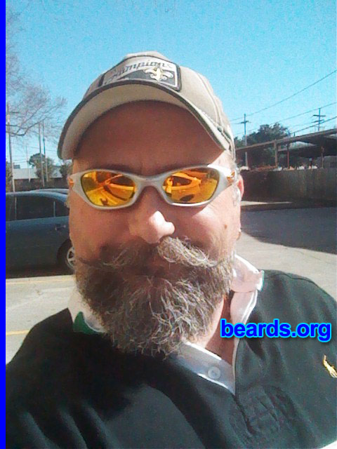 Jim
Bearded since: 2005. I am a dedicated, permanent beard grower.

Comments:
Why did I grow my beard? I started my beard because I left a job that did not allow one.  Ever since then it's been "when you get me you get the beard".

How do I feel about my beard? I like to keep my beard a certain length.  but lately I've been letting my moustache grow out. I also love gray. I can't wait until it all turns gray.
Keywords: goatee_mustache