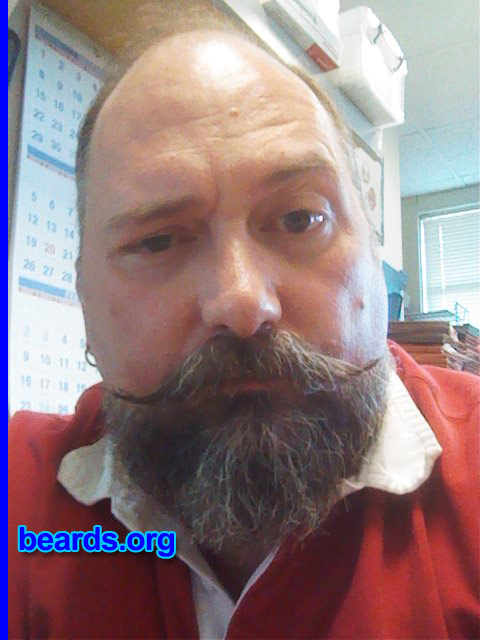 Jim
Bearded since: 2005. I am a dedicated, permanent beard grower.

Comments:
Why did I grow my beard? I started my beard because I left a job that did not allow one.  Ever since then it's been "when you get me you get the beard".

How do I feel about my beard? I like to keep my beard a certain length.  but lately I've been letting my moustache grow out. I also love gray. I can't wait until it all turns gray.
Keywords: goatee_mustache