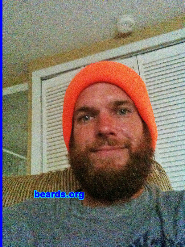 Christopher
Bearded since: 2007. I am an occasional or seasonal beard grower.

Comments:
I grew my beard because I like how it looks and to stay warm in the winter.

How do I feel about my beard? Love it.  It's kind of red.  My hair is brown.
Keywords: full_beard