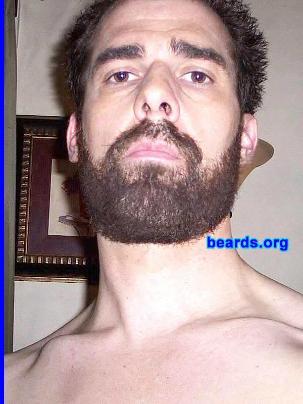Maximillian M.
Bearded since: 1995.  I am a dedicated, permanent beard grower.

Comments:
I started growing a goatee back in 1995.  For the past two years I have gone back and forth from goatee to beard.

How do I feel about my beard?  Lucky that I am able to grow one.
Keywords: full_beard