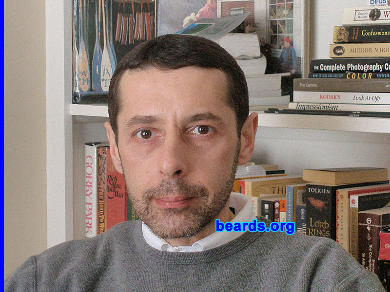 Rob L.
Bearded since: 2007.  I am an experimental beard grower.

Comments:
I grew my beard because I have always preferred the stubble look...helps to conceal imperfections.
How do I feel about my beard? It's still growing (I'm only three weeks in). I liked it shorter, as in the photo (at two weeks). We'll see if I like as much when it is longer... I'm on the fence!
Keywords: stubble full_beard