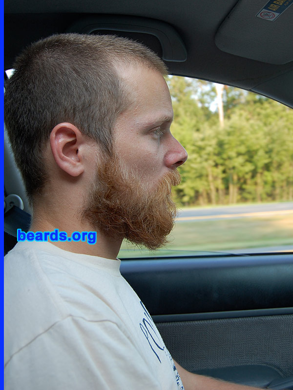 Christopher H.
Bearded since: 2008.  I am an experimental beard grower.

Comments:
I grew my beard because I've always thought civil war soldiers were the coolest looking people I've ever seen.

How do I feel about my beard?  Great. I've been trying on and off for a while, but I wasn't happy with the way it was growing and I always ended up shaving. Having a reddish/orange beard is tough because it looks like complete crap until it gets longer.
Keywords: full_beard