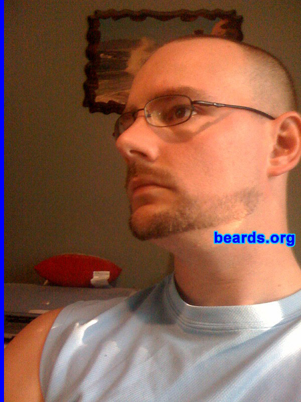 Jim R.
Bearded since: 2006.  I am a dedicated, permanent beard grower.

Comments:
When exiting the Army, there is an untold tradition to grow a beard. I grew a short, trimmed, full beard; and LOVED it.   Since then it has become part of me. 

How do I feel about my beard?  While doing some beard research (or beardsearch), I discovered that there was a style of beard called the "Reed".  Intrigued, since that is my last name, I decided to look it up. The only thing I could find was this:

[b]Reed[/b] â€“ A beard with integrated mustache that is worn on the lower part of the chin and jaw area that tapers towards the ears without connecting sideburns.

I could not find a single picture! While searching, I came across your website and decided that I would submit one (or three).  I trimmed up the beard to what I thought fit the description and took a few pics with the cell phone.  Although this is not a "created" style by me, I would like to think that I am re-establishing it.  It would be awesome to see some others here post their own Reed Beards!
Keywords: goatee_mustache extended_goatee