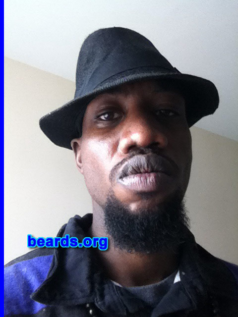Jamel F.
Bearded since: 2012. I am a dedicated, permanent beard grower.

Comments:
Why did I grow my beard? Men were meant to grow beards.

How do I feel about my beard? Love my beard.  It's so beautiful.
Keywords: goatee_mustache