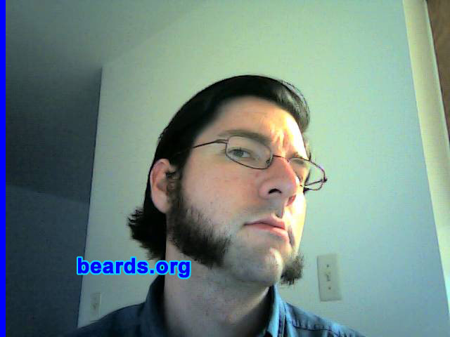 Matt A.
Bearded since: 2011. I am an occasional or seasonal beard grower.

Comments:
Inspired by my cousin's full beard and the 150th anniversary of the War Between the States, I began growing mutton chops in February 2011.

How do I feel about my beard? I grew a full beard in 2002, but moved on to a soul patch, chin strap, and then Van Dyke by 2006. I remained clean-shaven for three years until one day I remembered I was a man reenacting and honoring the lives of soldiers of the nineteenth century--a VERY manly era of human history. These men had courage, compassion, character and facial hair; qualities of true gentlemen! My chops are an expression of my deepest respect for those men who fought and died for us. When I look in the mirror, I know I can never be as manly as those soldiers were, but I can be one small step closer.
Keywords: mutton_chops