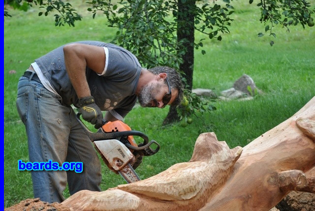 Daniel B.
Bearded since: 2013. I am a dedicated, permanent beard grower.

Comments:
Why did I grow my beard? Chainsaw artist, like the fact that I don't breathe as much sawdust in, makes a great ice and snow repellant too.

How do I feel about my beard? Love it, kind of gray at 37, would love to learn to trim. Had to cut the 'stache, though.  Kept on choking on food, lol.
Keywords: full_beard