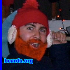 Joshua
Bearded since: 2008.  I am a dedicated, permanent beard grower.

Comments:
I grew my beard because I wanted to see how nice of a beard I could grow. In my pictures,  the first one is at a Red Sox game just before I let the beard grow...  Next is me dressed as Yukon Cornelius for Halloween 2009.  The last is a picture of me in February 2010.

How do I feel about my beard? It is awesome. I have done about twelve different styles over the years. Last winter was the first time I grew a full beard and now it is back again this winter...
Keywords: full_beard