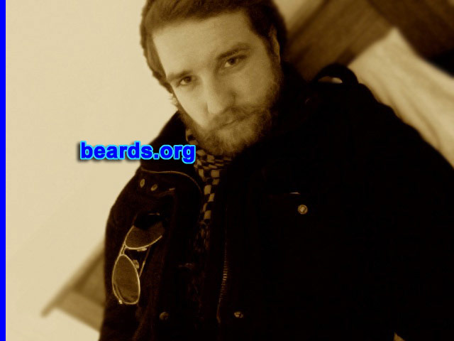 Aaron M.
Bearded since: 2012.  I am an experimental beard grower.

Comments:
Why did I grow my beard?  Well, men, I was tired of being a wuss! I have lots of Irish in my blood and I grow a thick nice beard! So I decided one day that I was going to grow a full beard and its has now been four months with this beauty! Men and women say nice things about it, but some women give me nasty looks. But if they don't like the BEARD, I don't want to talk to them anyways!

How do I feel about my beard? Great, it has been a joy and it is so amazing to wake up in the morning and not have to shave or look like a twelve year-old child who has not hit his puberty stages yet. All I can say is, I'M KEEPING THE BEARD GOING!
Keywords: full_beard