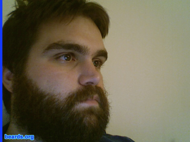 Benjamin
Bearded since: 2007.  I am an experimental beard grower.

Comments:
I grew my beard because it was time to get away from the high and tight look that I just kept out of habit. Oh, and it gets cold in Michigan.

How do I feel about my beard?  It's getting there. Might try trimming it soon.
Keywords: full_beard