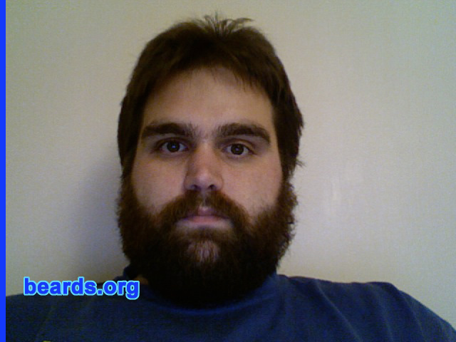 Benjamin
Bearded since: 2007.  I am an experimental beard grower.

Comments:
I grew my beard because it was time to get away from the high and tight look that I just kept out of habit. Oh, and it gets cold in Michigan.

How do I feel about my beard?  It's getting there. Might try trimming it soon.
Keywords: full_beard