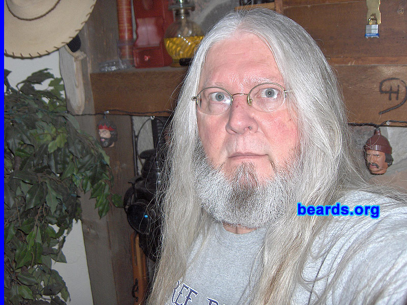 Donn H.
Bearded since: 2007. I am an occasional or seasonal beard grower.

Comments:
I am a retired Public Safety Officer and had to be clean shaven for over thirty years. Now I grow a beard every winter and have not cut my hair since I retired in 2007.

How do I feel about my beard?  Proud!!! I like the color and feeling of my beard. 
Keywords: chin_curtain