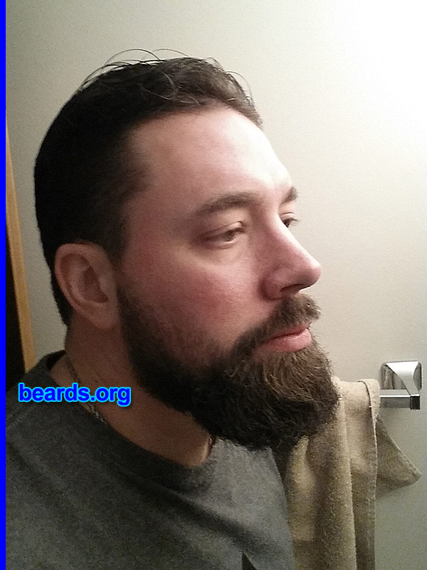 Edward L.
Bearded since: October 2013. I am an experimental beard grower.

Comments:
Why did I grow my beard?  My fiancÃ©e thinks it's sexy.  So I'm growing it out. I also like the brotherly beard camaraderie.

How do I feel about my beard? I love my beard. I want it to be massive.
Keywords: full_beard